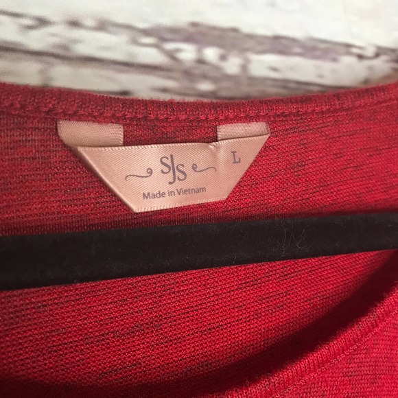 SJS Red Large Holiday Light weight Sweater - Picture 5 of 6